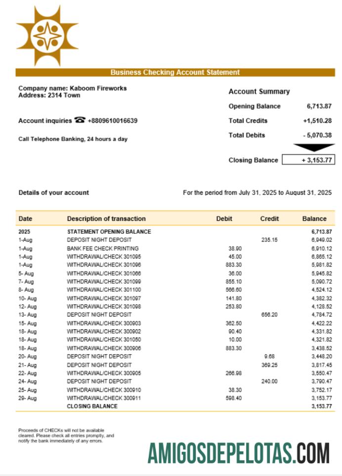 Declaração da empresa Sonali de Bangladesh amostra em formato Word e PDF